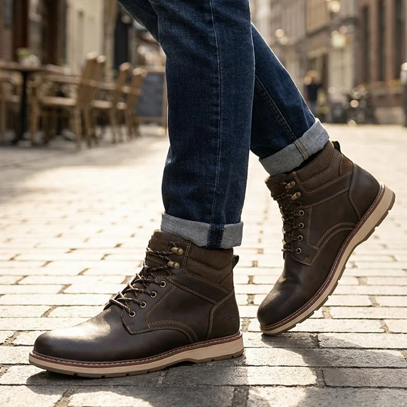Casual Lace Up Boots - XINGH44010 / 330 034 - Brown