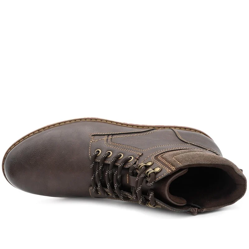 Casual Lace Up Boots - XINGH44010 / 330 034 - Brown