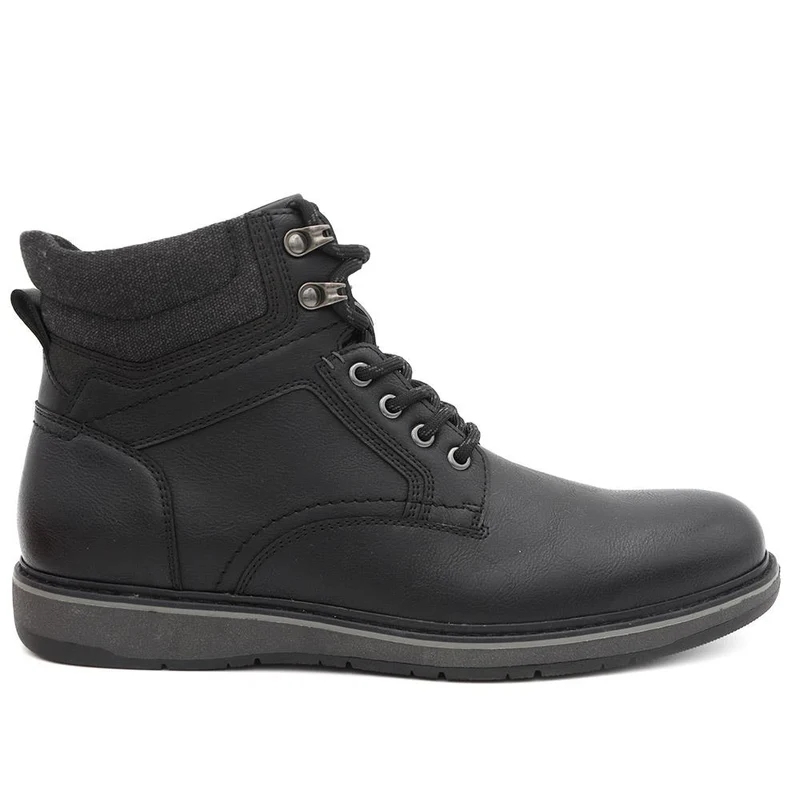 Casual Lace Up Boots - XINGH44010 / 330 034 - Black