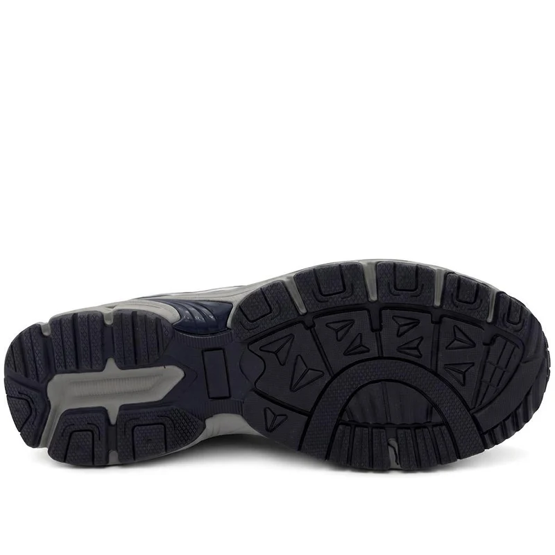 Wide Fit Rugged Lace Up Trainers - BOJIE44011 / 330 189 - Navy
