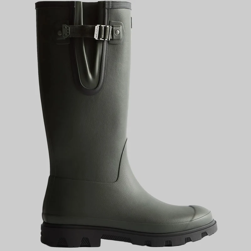 Hunter Damen-Stiefel „Field Downpour“ mit verstellbarem Verschluss | Dunkeloliv