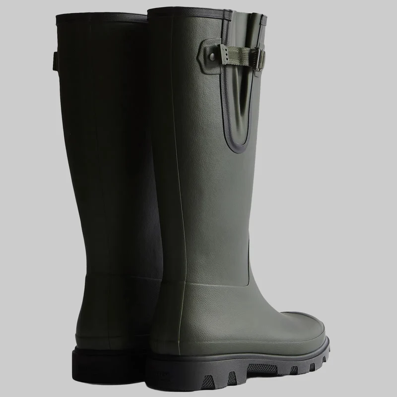 Hunter Damen-Stiefel „Field Downpour“ mit verstellbarem Verschluss | Dunkeloliv