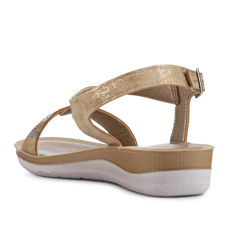 Embellished Slingback Sandals - INB41024 / 327 318 - Gold