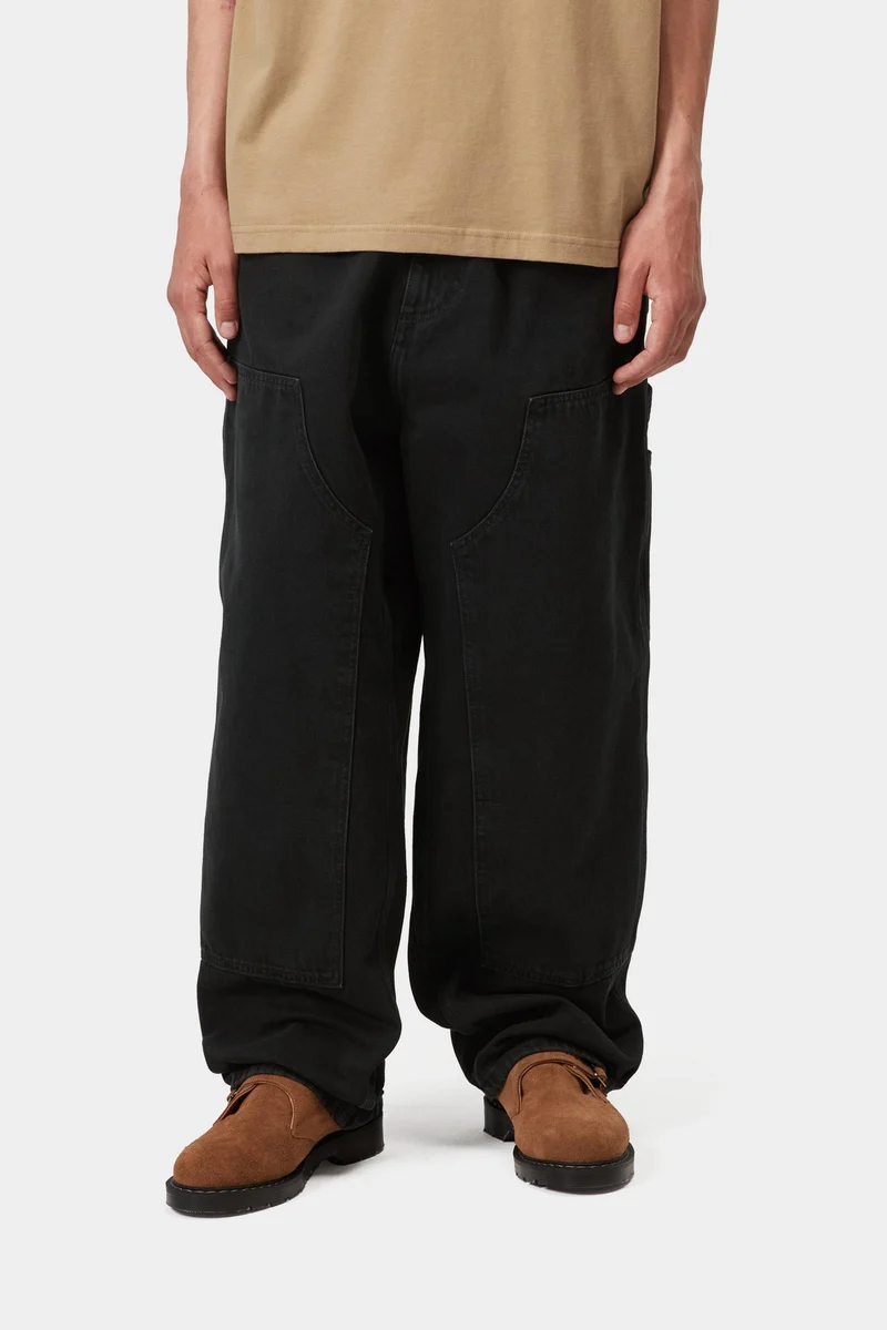 Carhartt WIP Herren OG Double Knee Hose | Schwarz Stone Washed
