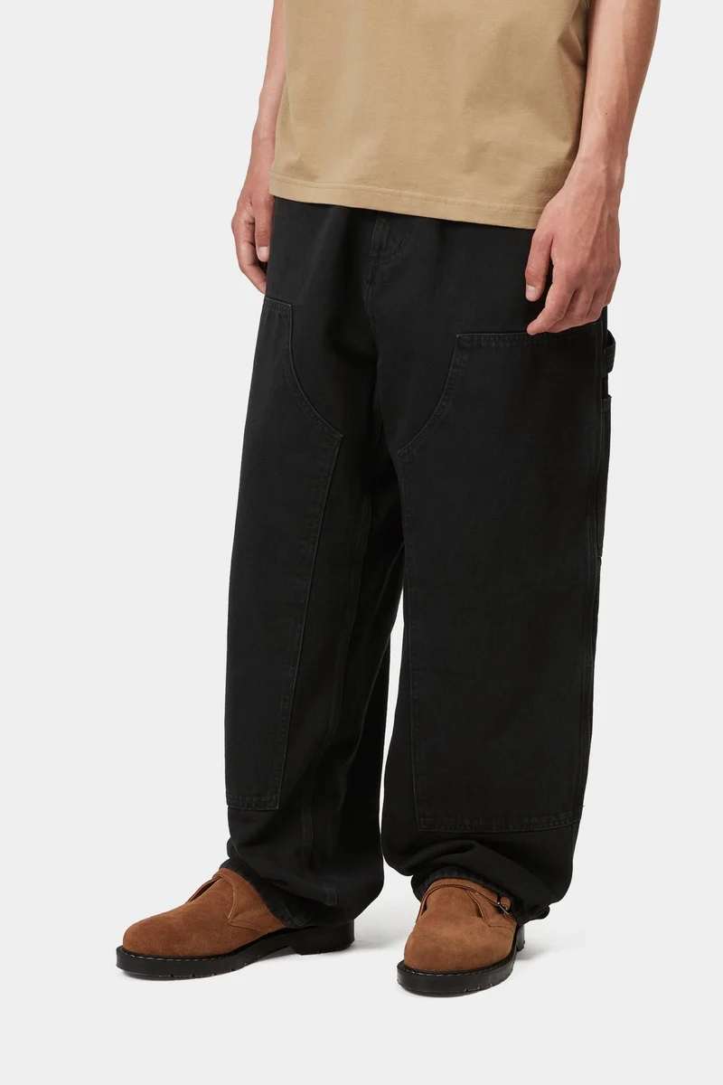 Carhartt WIP Herren OG Double Knee Hose | Schwarz Stone Washed