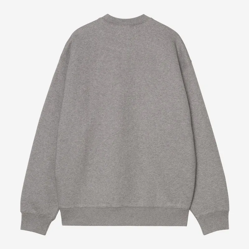 Carhartt WIP Herren-Schul-Sweatshirt (große Größen) | Dunkelgrau meliert