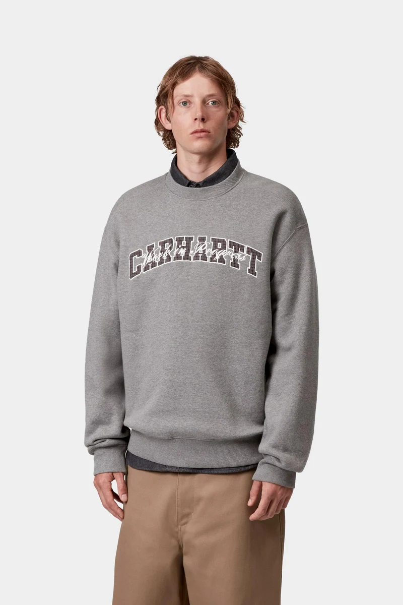 Carhartt WIP Herren-Schul-Sweatshirt (große Größen) | Dunkelgrau meliert