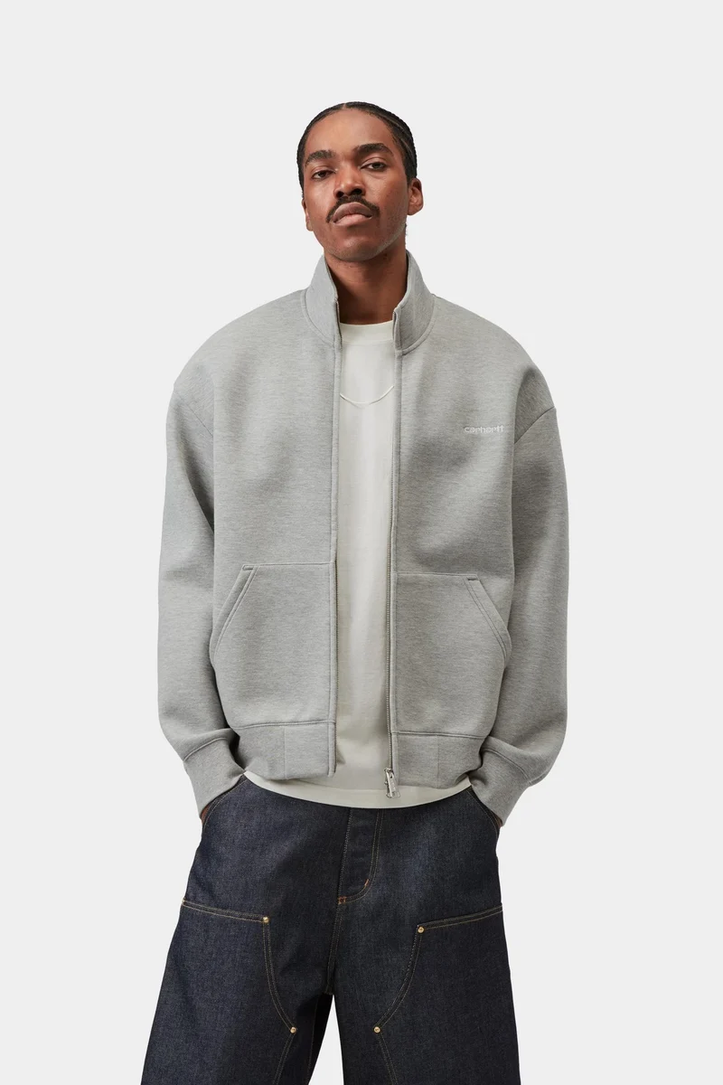 Carhartt WIP Alda Herren-Sweatjacke mit Reißverschluss | Grau meliert