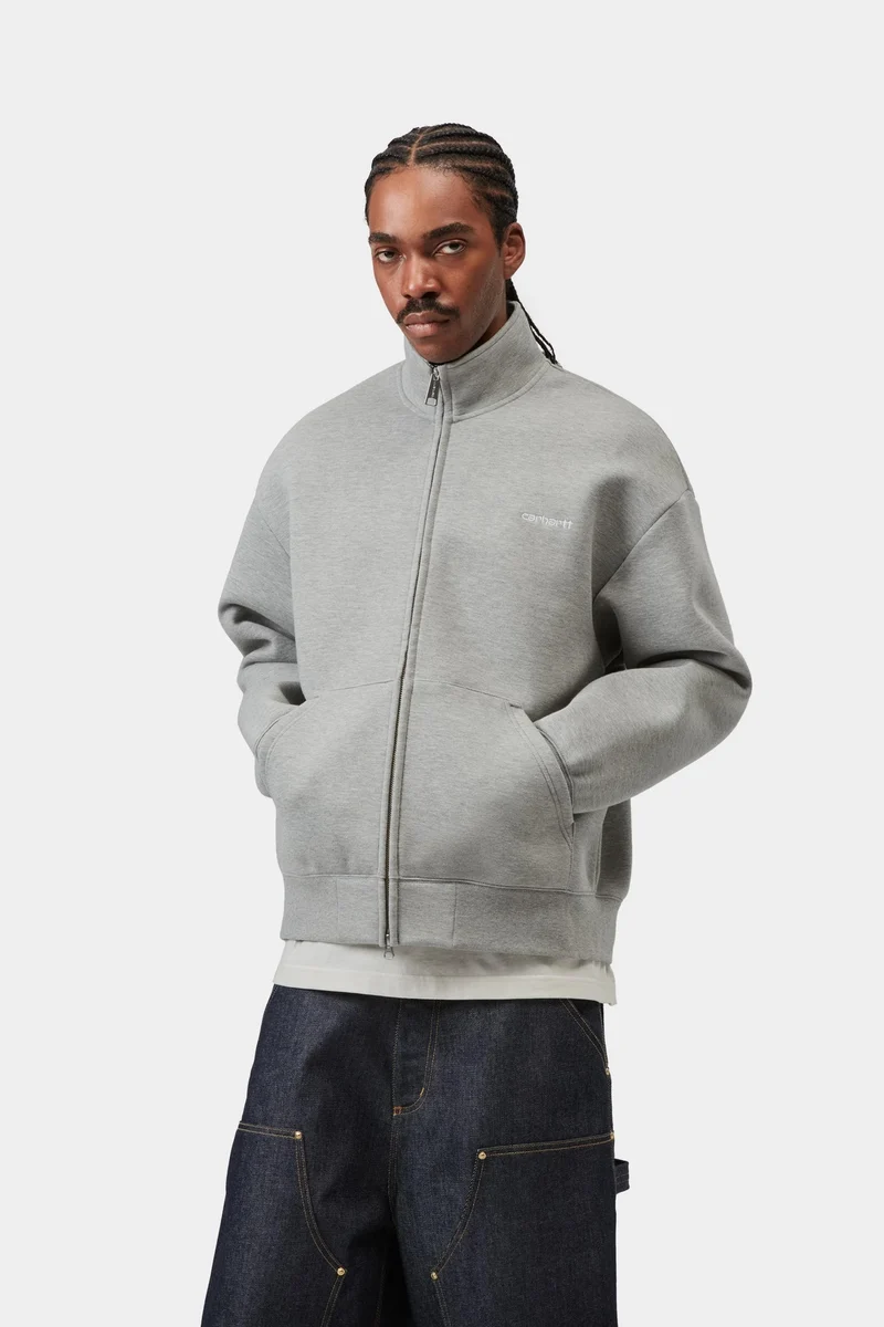 Carhartt WIP Alda Herren-Sweatjacke mit Reißverschluss | Grau meliert