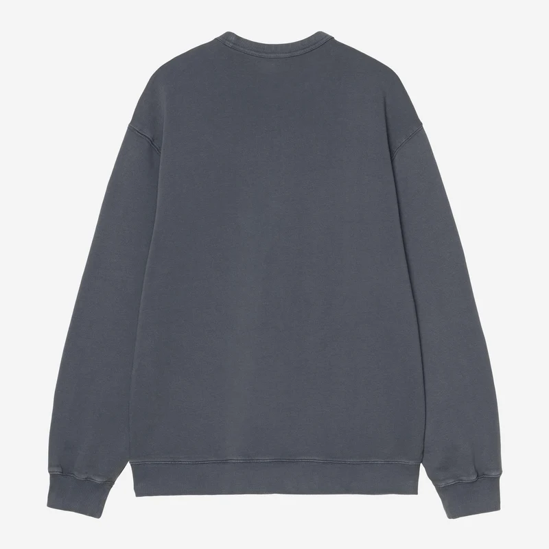 Carhartt WIP Herren-Sweatshirt „Faded Pond Corps“ | Tiefdunkelgraue, stark stonewashed
