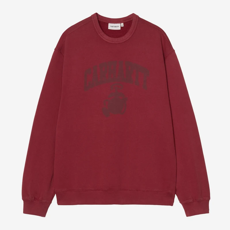 Carhartt WIP Herren-Sweatshirt „Faded Pond Corps“ | Marsala Heavy Stone Wash