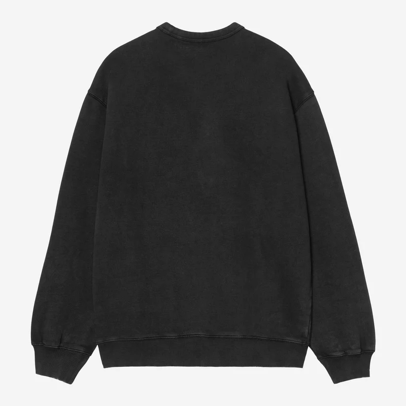 Carhartt WIP Herren-Sweatshirt „Faded Pond Corps“ | Schwarz, Heavy Stone Wash