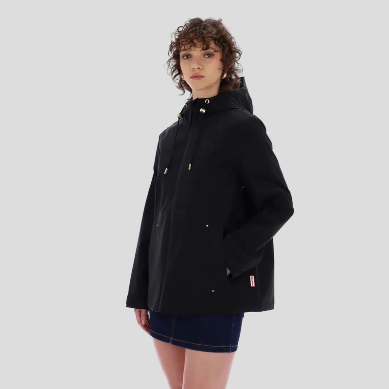 Hunter Original leichte, wasserdichte Damenjacke | Schwarz