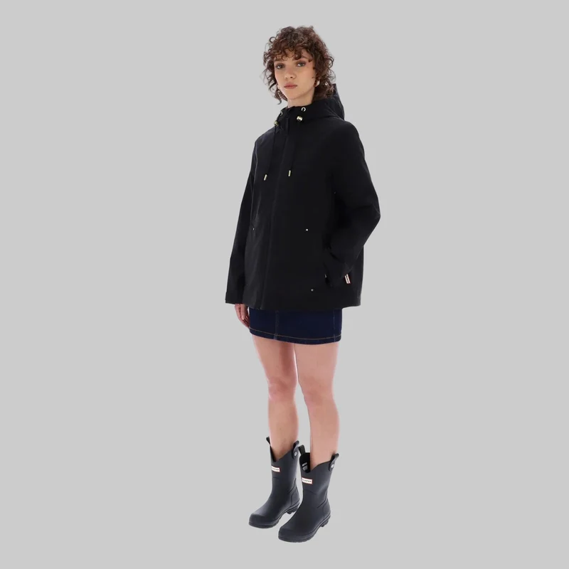 Hunter Original leichte, wasserdichte Damenjacke | Schwarz