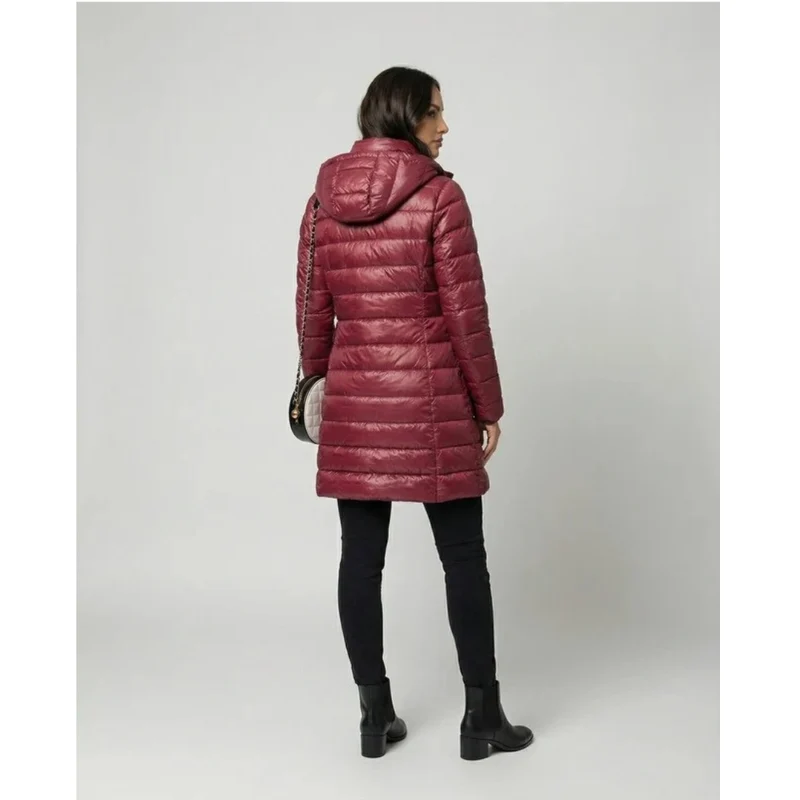 Roswitha | Damen Winterjacke mit Kapuze, Stepp Design und Daunen Optik