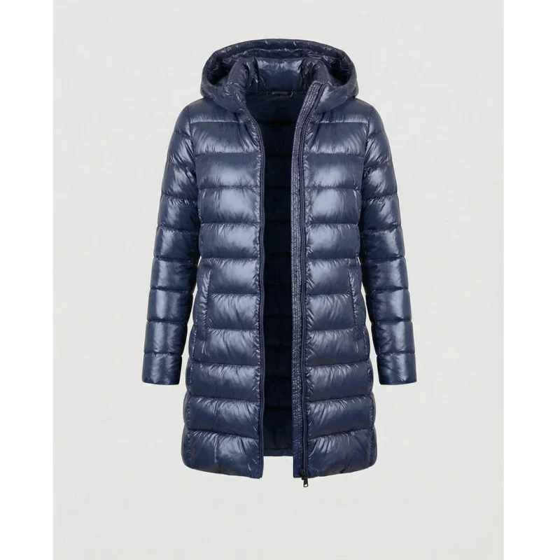 Roswitha | Damen Winterjacke mit Kapuze, Stepp Design und Daunen Optik