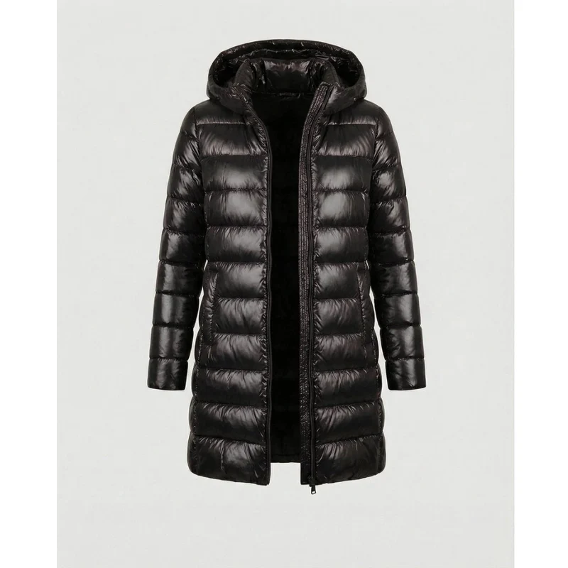 Roswitha | Damen Winterjacke mit Kapuze, Stepp Design und Daunen Optik