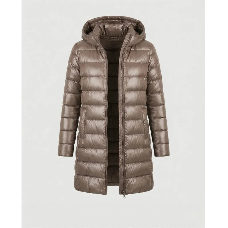 Roswitha | Damen Winterjacke mit Kapuze, Stepp Design und Daunen Optik