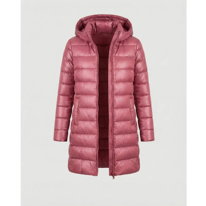 Roswitha | Damen Winterjacke mit Kapuze, Stepp Design und Daunen Optik