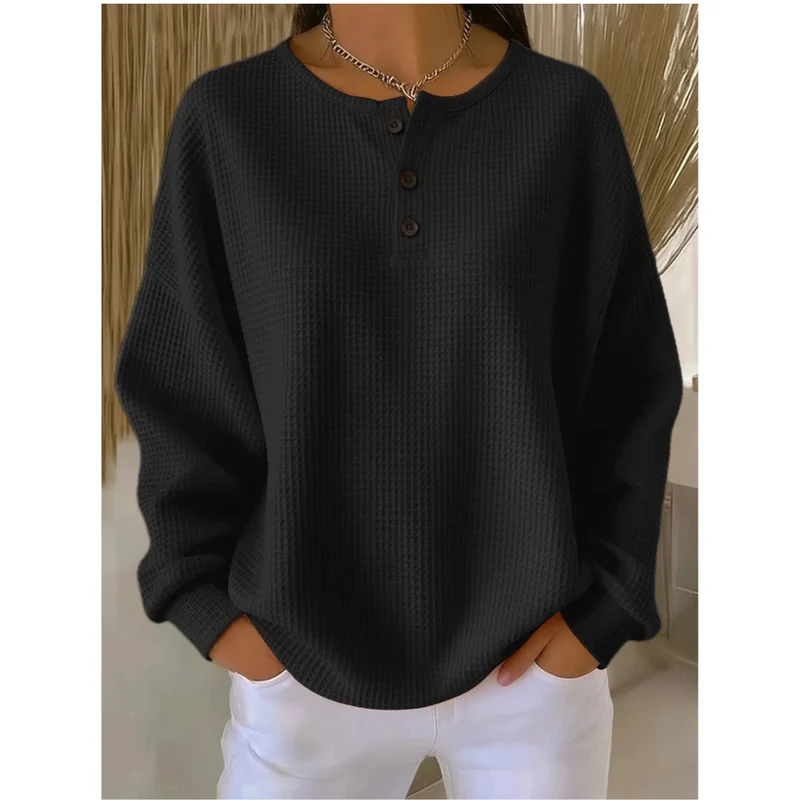 Verena | Damen Pullover mit Knöpfen am Ausschnitt