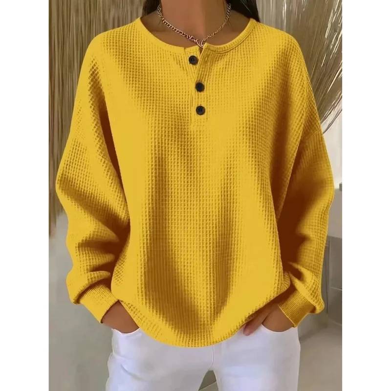 Verena | Damen Pullover mit Knöpfen am Ausschnitt