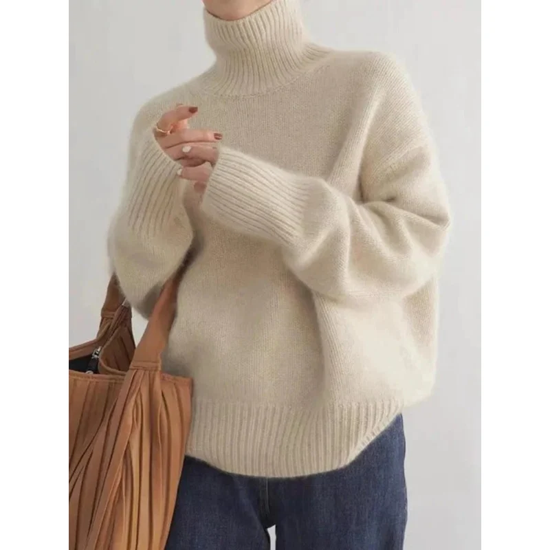 Claudia | Damen Rollkragenpullover mit weitem Schnitt