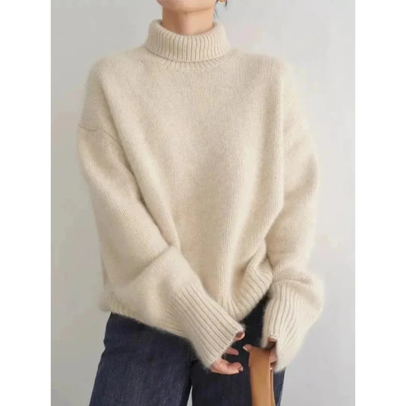 Claudia | Damen Rollkragenpullover mit weitem Schnitt