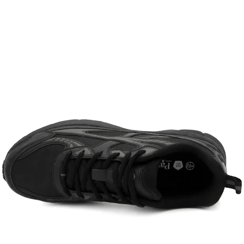 Wide Fit Rugged Lace Up Trainers - BOJIE44011 / 330 189 - Black-Black
