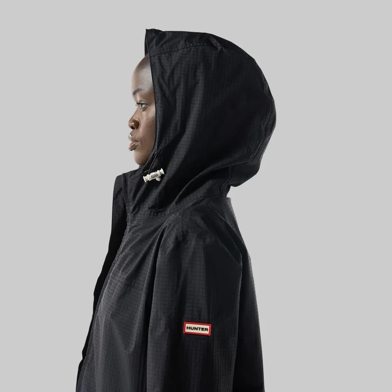 Hunter Unisex-Regenjacke, faltbar | Schwarz