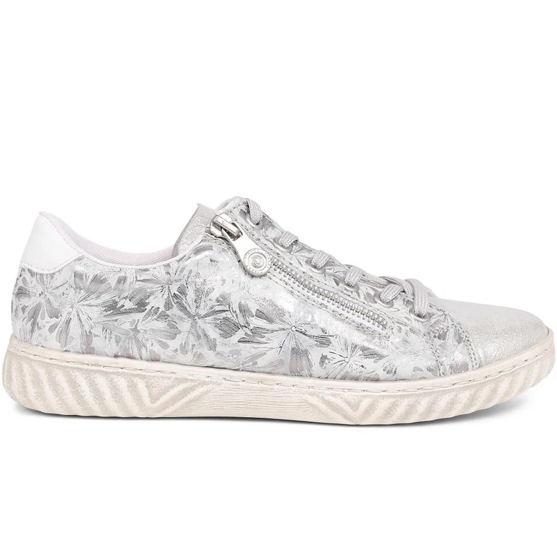 Leather Lace-Up Trainers - RKR39507 / 324 850 - Beige