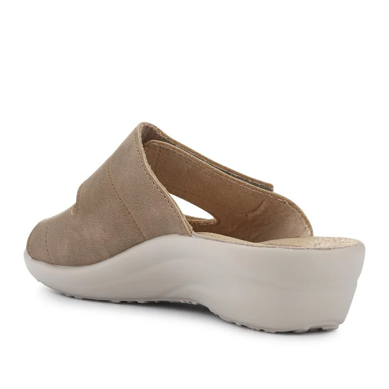 Fly Flot Dual Touch Fastening Leather Mules - FLY41049 / 326 679 - Beige