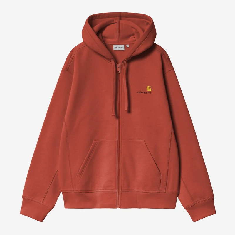 Carhartt WIP Herren mit Kapuze American Script Jacke | Oxidrot