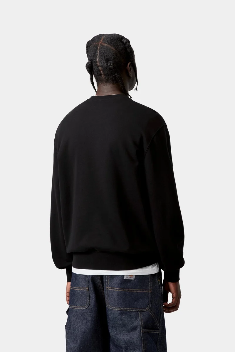 Carhartt WIP Herren-Sweatshirt mit Kleeblattmuster | Schwarz