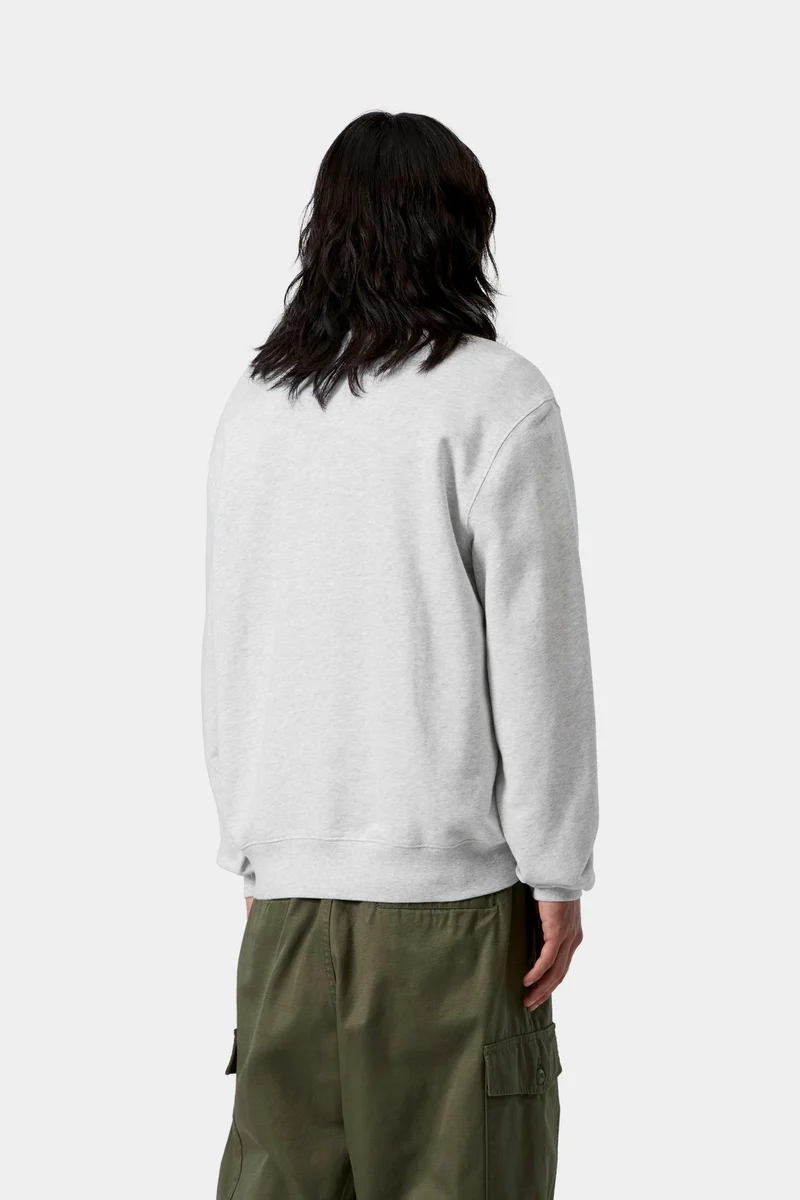 Carhartt WIP Herren-Sweatshirt mit Kleeblattmuster | Aschgrau meliert