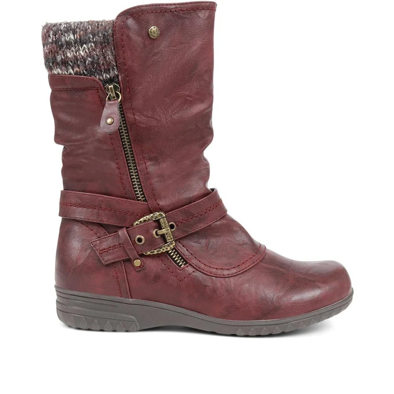 Slouch Calf Boots - WBINS38154 / 324 703 - Burgundy