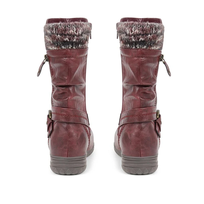 Slouch Calf Boots - WBINS38154 / 324 703 - Burgundy