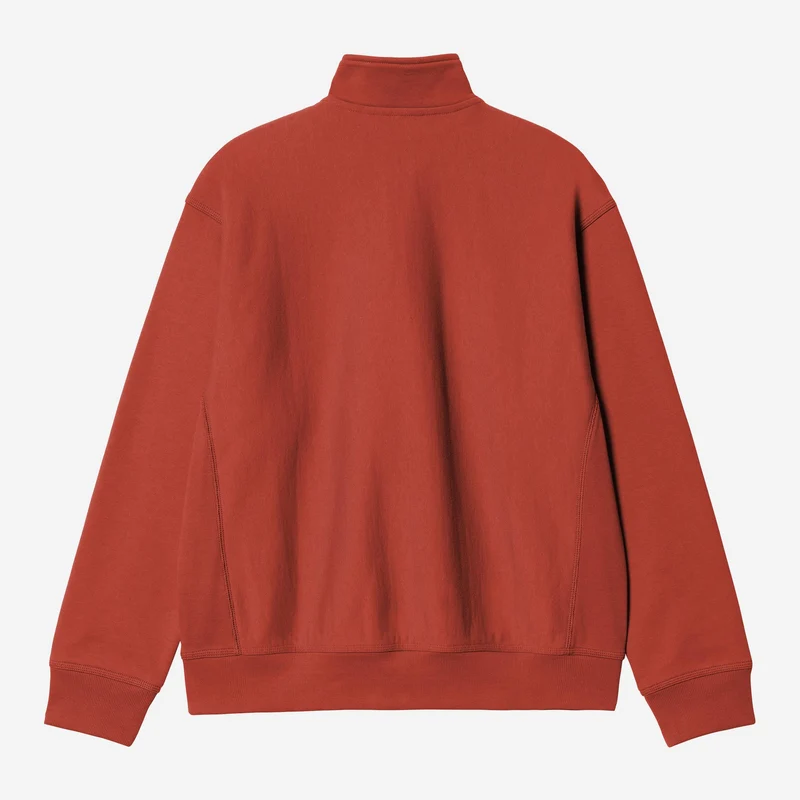 Carhartt WIP Herren Halb-Zip-Reißverschluss American Script Sweatshirt | Oxidrot
