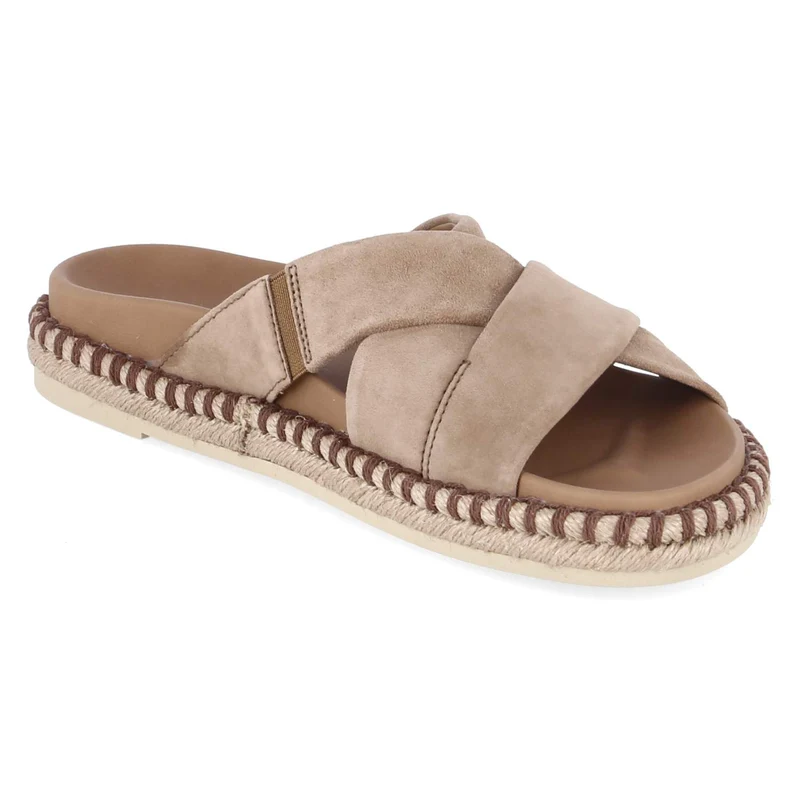 Espadrille-Pantoletten Braun