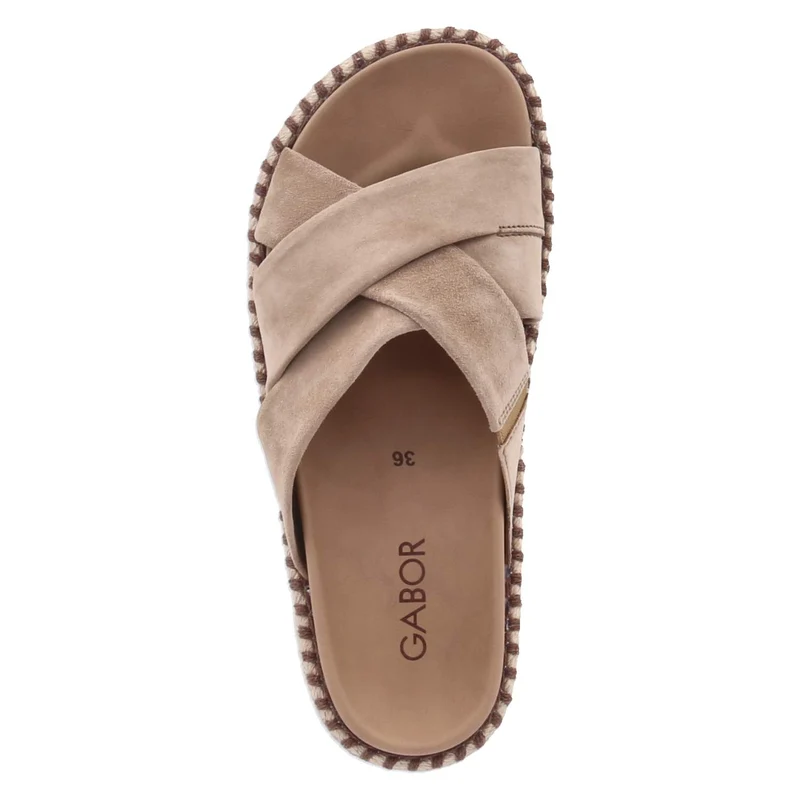 Espadrille-Pantoletten Braun