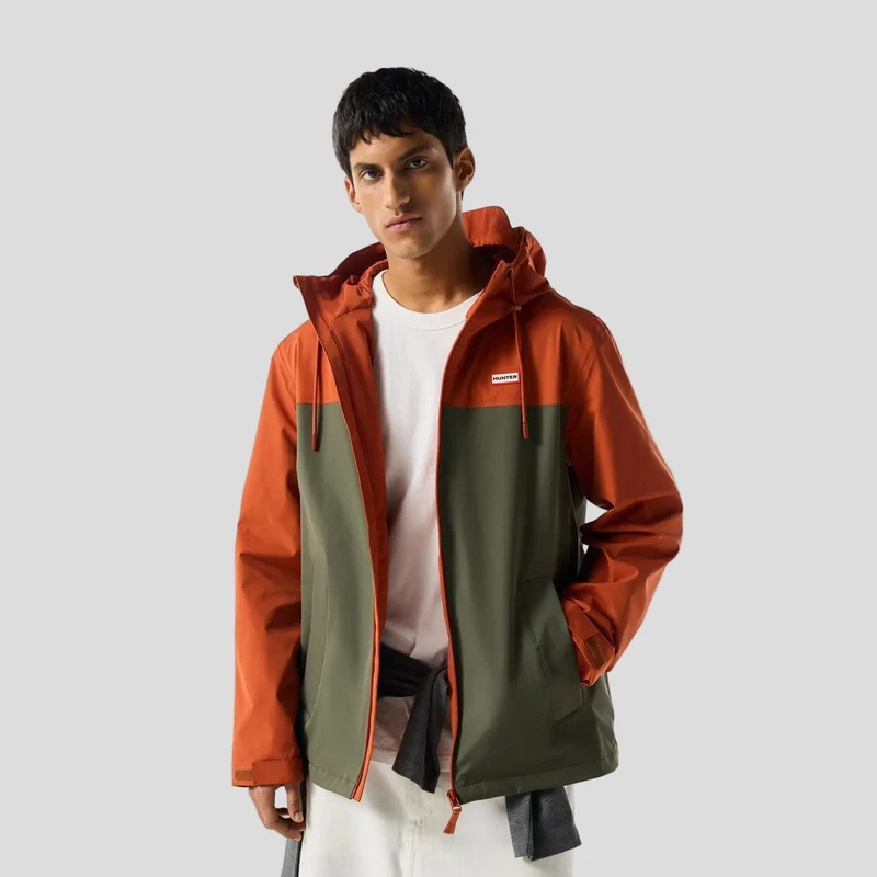 Hunter Original Herren-Block-Regenjacke | Kambaba in der Farbe Burnt Brick
