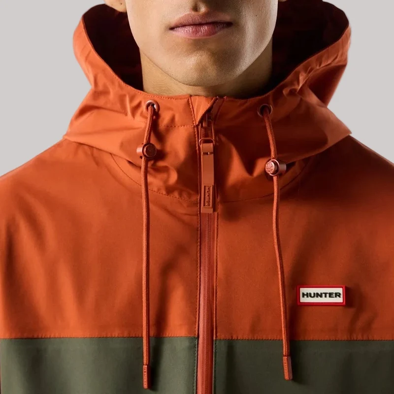 Hunter Original Herren-Block-Regenjacke | Kambaba in der Farbe Burnt Brick