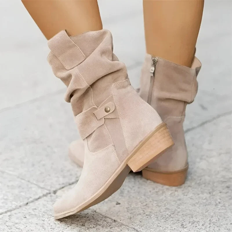 Lorena | Damen Orthopädische Stiefeletten mit Wildleder Optik und seitlicher Schnalle