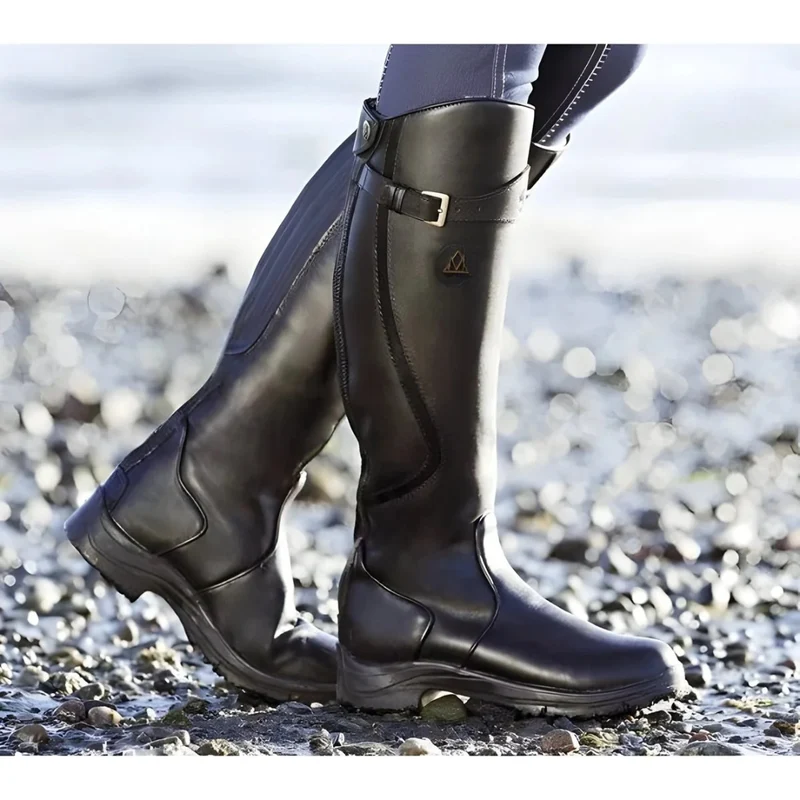 Johanna | Damen Orthopädische Wasserdichte Leder Stiefel mit Langem Schaft und Schnalle