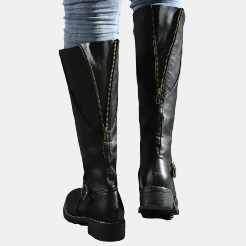 Marlene | Damen Orthopädische Stiefel mit Langem Schaft, Reißverschluss und Schnalle