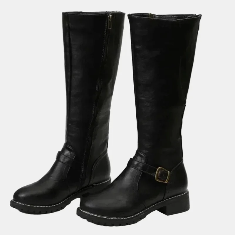 Marlene | Damen Orthopädische Stiefel mit Langem Schaft, Reißverschluss und Schnalle