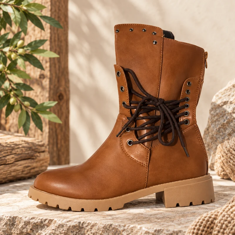 Elisabeth | Damen Orthopädische Stiefeletten mit Nieten und Vintage Design