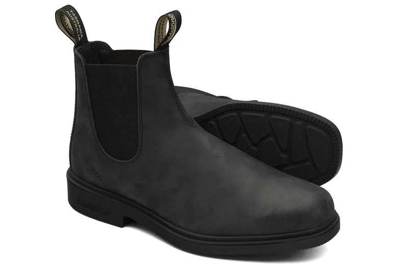 Blundstone Unisex 1308 Dress Series Gewachstes Nubukleder Chelsea Stiefel | Rustikales Schwarz