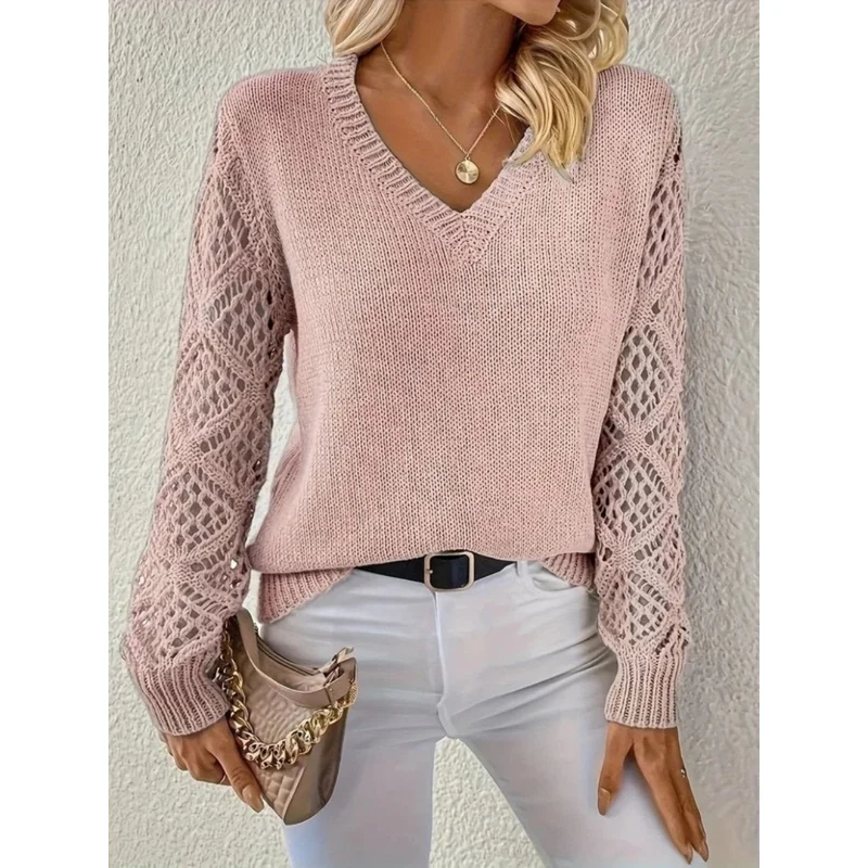 Valerie | Damen Langarm Pullover mit V Ausschnitt