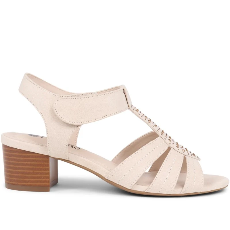 Heeled Smart Sandals - SANYI39001 / 325 157 - Beige