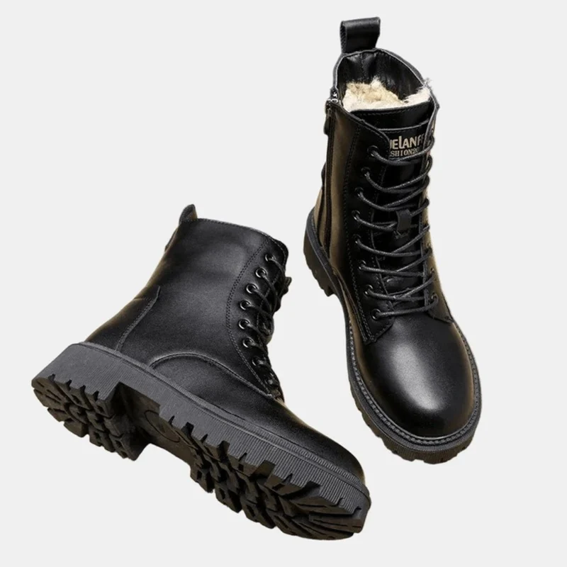 Rosalie | Damen Schwarze Orthopädische Winter Gefütterte Stiefeletten mit Reißverschluss